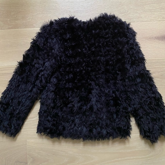 NWT ZARA FAUX FUR JACKET NAVY - Picture 6 of 7